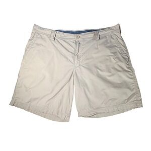 Columbia Mens Khaki Cotton Flat Front Hiking Shorts Size 38W